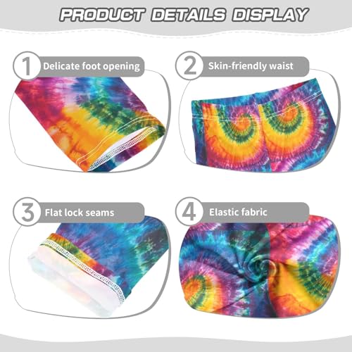 Swirl Rainbow Tie Dye Girls Leggings Kids Yoga Pants Dance Active Tights 4T3