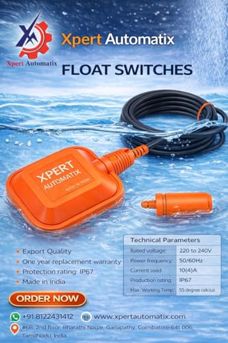 Image of Float Switch with 1year Warranty | Float Sensor | Water Level Sensor 250V 16A (2 Mtr Wire) | Water Tank Float Switch with Warranty Pack of (1)