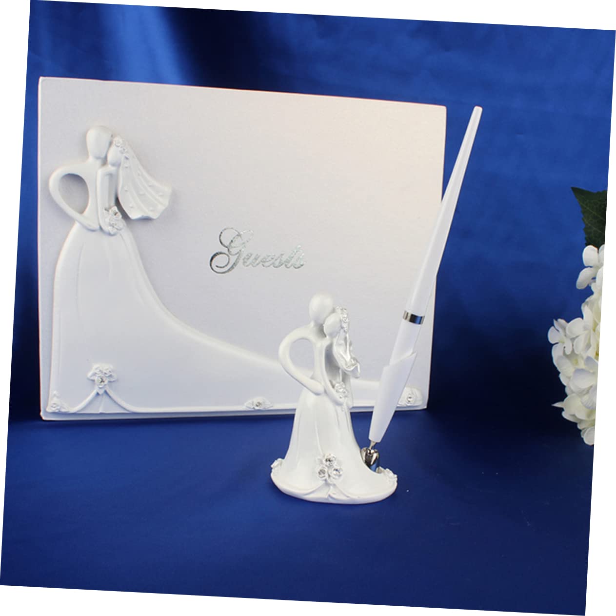 PRETYZOOM Vintage Gästebuch für Hochzeit aus Papier in Weiß Romantisches Hochzeitsbuch als Besonderes Geschenk zur Verlobungs und Jubiläumsfeier