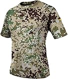 normani Bundeswehr Tropen T-Shirt BW Tropenhemd Unterhemd mit Deutschlandfahnen nach TL BDU Tactical Kurzarm Kampfshirt - OHNE Brustpatch Farbe Flecktarn-Arid Größe XL
