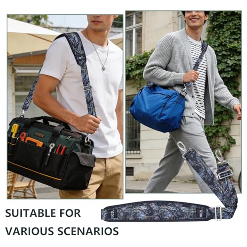 Image of 67 Inch Shoulder Straps, Soft with Ultra-Thick Fixed Shoulder Pad, Two Way Independently Adjustable Buckle Replacement Straps for Laptop Bag Messenger Bag Tool Bag Luggage,MixBlack