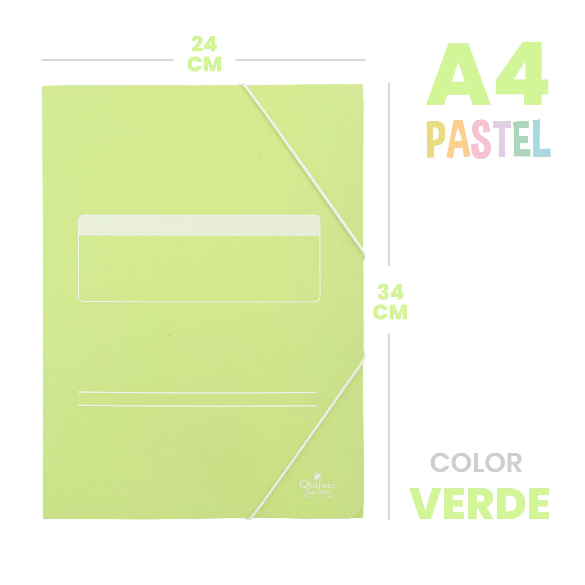 Cartoncini in cartone StarPLAST - Confezione da 20 cartelline con lembi e elastico, formato A4, 5 colori pastello