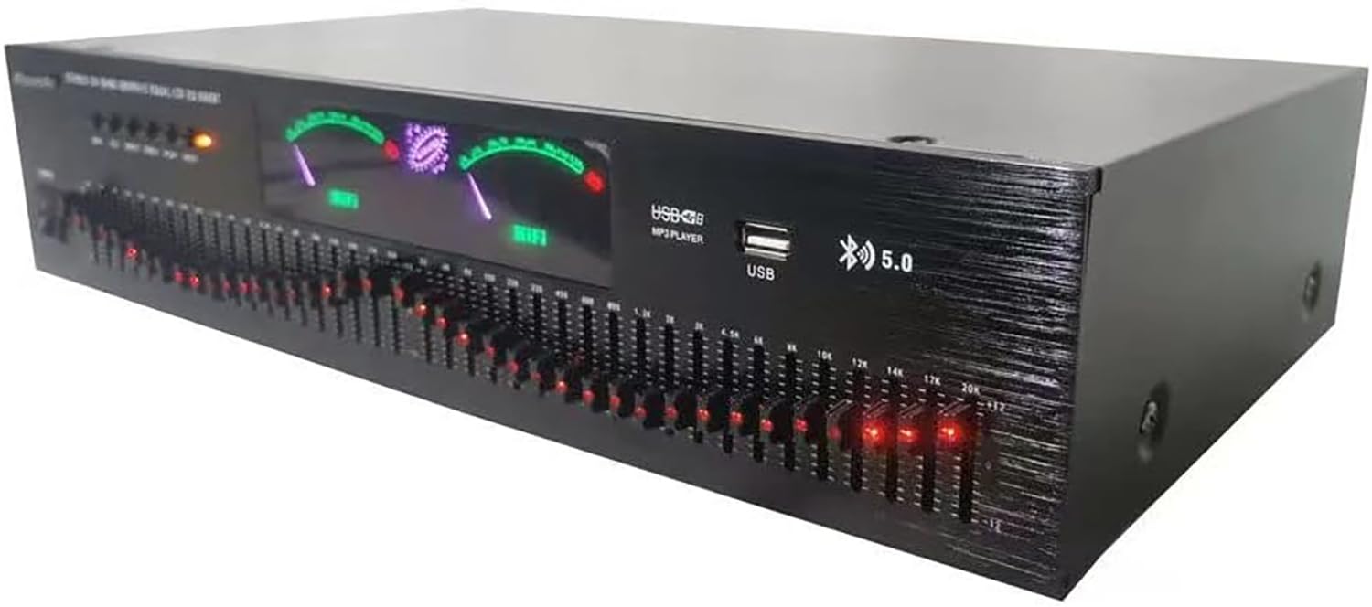 Ecualizador Sin Pérdidas Estéreo De 40 Bandas, Ecualizador De Ajuste De Agudos/Medios/Graves para El Hogar, Controlador De Efectos Digitales De Audio con Pantalla LED De Frecuencia