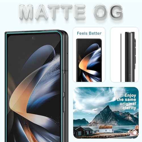 Image of FIRST MART Edge to Edge Anti Glare Matte Tempered Glass for Samsung Galaxy Z Fold 4 5G (7.6 Inch) with Easy Self Installation Kit | Matte Black Case Friendly Screen Protector