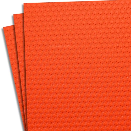 HOLSTEX Thermoform Sheet - (Basketweave Texture) - (.093 Thickness) - (12in x 24in Sheet) - (Hunter Orange) - (3 Sheets) - for Holster Making, DIY Cosplay, Airsoft Armor