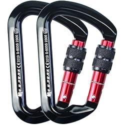 SEPEAK UIAA 30kN Locking Climbing Carabiner, Professional Heavy Duty Screwgate Clip for Outdoor Climbing, Mountaineering, Rappelling, Camping, Hiking, Swing,Large D Carabiner Hook/6744lb