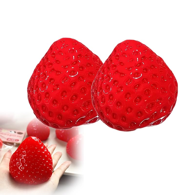 Generic Squishy Strawberry Big Taba Squishy Giant Strawberry Squishy Pinch Feel Colorful Design Suitable For All Ages To Release Stress 2PCS