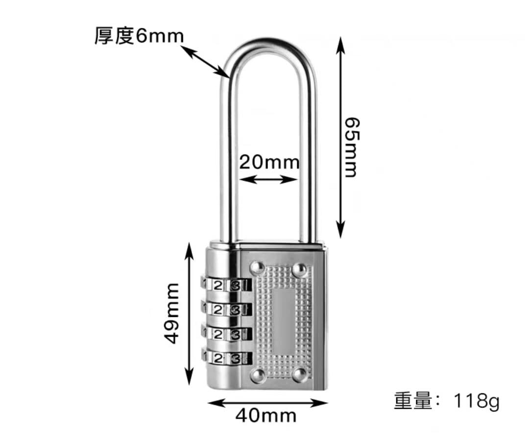 Lucchetto a combinazione, Lucchetto a combinazione, Lucchetti a combinazione, Lucchetto con codice for bagagli, Lucchetto a codice, Lucchetto a combinazione Grandi dimensioni 5 cifre Argento Pulsante