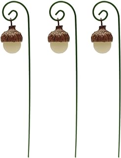 Treasure Gurus Mini 3 pc Glow Dark Acorn Lamp Lights Set Outdoor Fairy S...