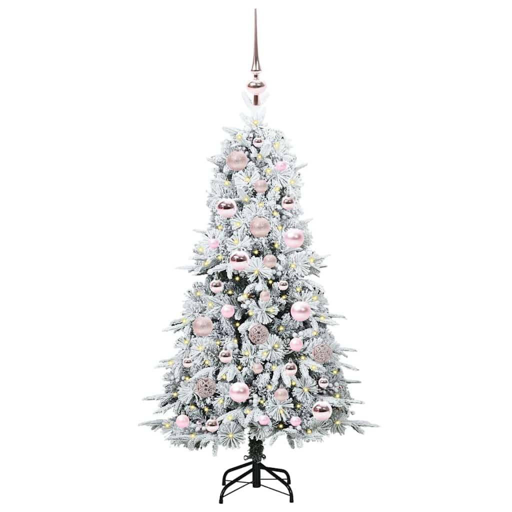 Sztuczna składana choinka, zielona, 120 cm, PE/PCW, z 150 diodami LED, zasilana przez USB, do użytku wewnątrz i na zewnątrz, świąteczna dekoracja