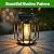 Solar Hanging Lanterns Outdoor: 2 Pack Metal Solar Hanging Lights with Hook, Bright - Warm Waterproof LED Lanterns for Outside, Classic Decorative Solar-Powered Light for Yard Garden Patio Porch Decor