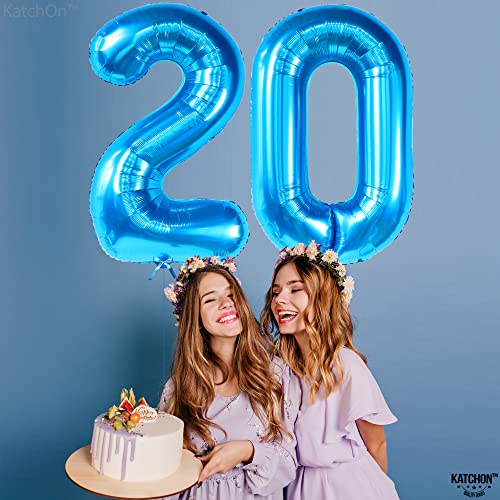 Image of KatchOn Blue 0 Number Balloons 40 Inch