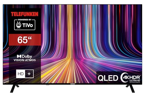 TELEFUNKEN QLED Fernseher 65 Zoll Smart TV (4K UHD, HDR Dolby Vision, Dolby Atmos, Triple-Tuner, 6 Monate HD+ inkl.) QU65TO750S