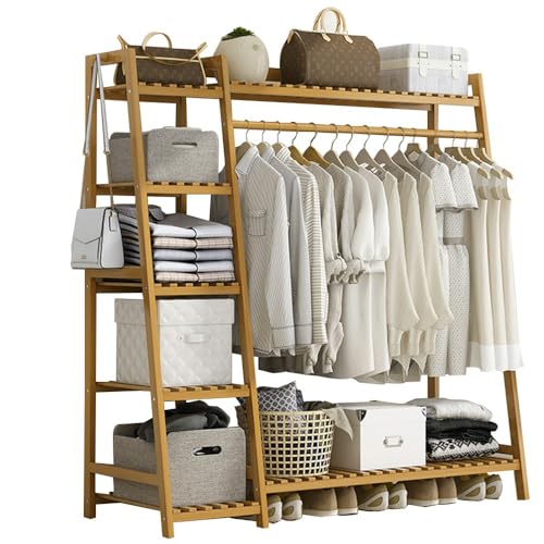 Portemanteau en bois massif portant armoire de grande capacité rangement chambre salon