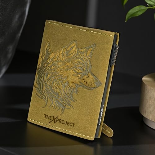 Image of The X Project FrostWolf Trifold Wallet | Premium Genuine Leather | Aluminium Cardholder | Side Slide Pop-Up Card Ejector | Carry Up to 6 Cards and 1 Slot for Carrying Cash & Folded Bills (Green)