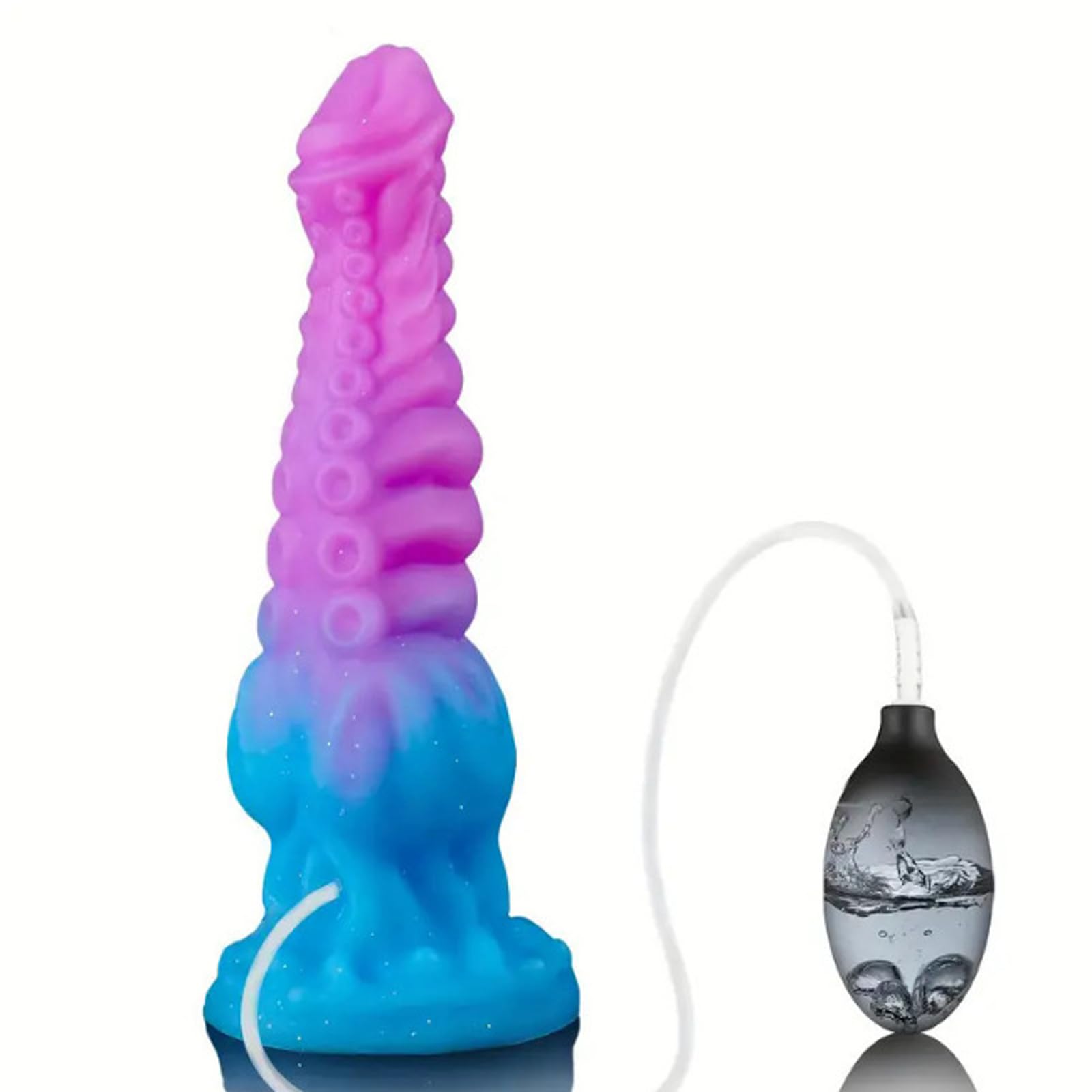 AMAZBEE Plug anal de silicona con función de eyaculación y efecto de eyaculación Plug anal con eyaculador Juguete sexual gigante con estructura de tentáculos (L)