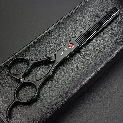 440c high hardness stainless steel black 7-inch cutting salon, professional hairstylist, specialized scissors for cutting thin hair