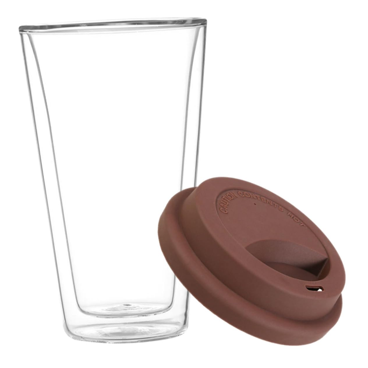 Tazzine Caffè e Impilabile in Vetro Borosilicato 350ml Vetro Doppia Parete con Design Ergonomico per Caffè, Tè e Bevande Calde