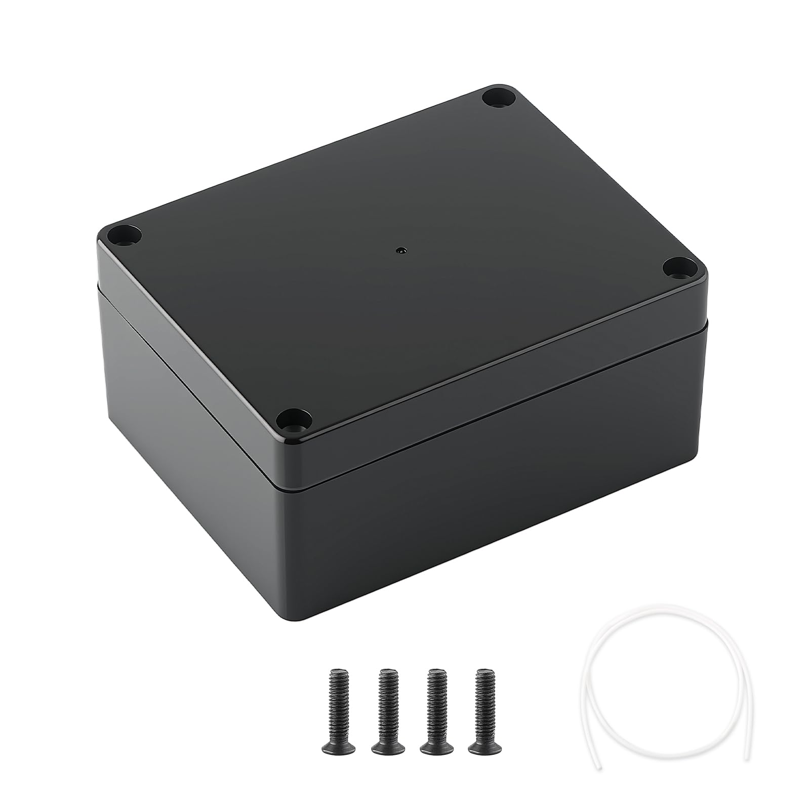 Black Plastic Power Supply Waterproof Box, Indoor And Outdoor Security Monitoring Electronic Connection Box, Switch Button Box, Wiring Distribution Box(115x90x55mm)