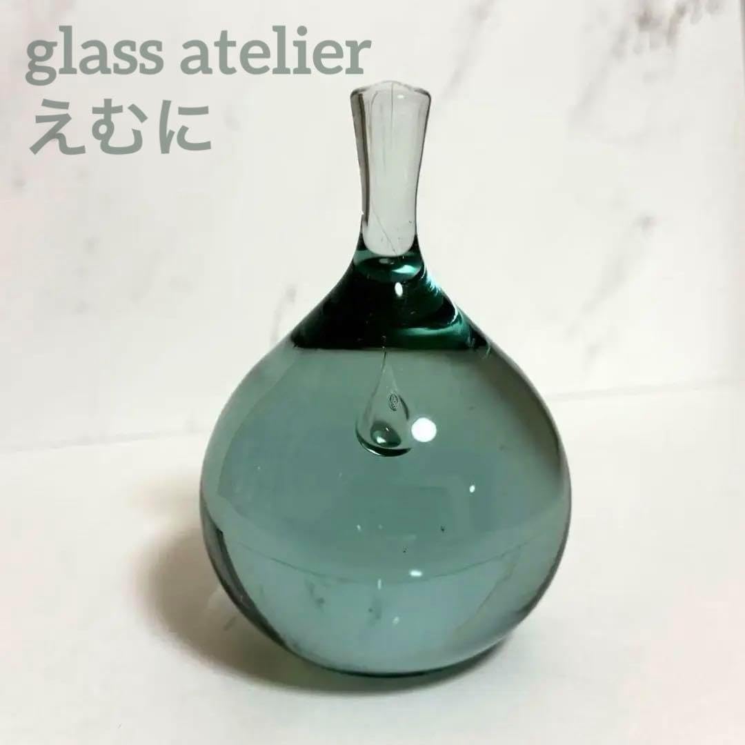 glass atelier えむに ペーパーウエイト 『空のしずく』 2点 glass