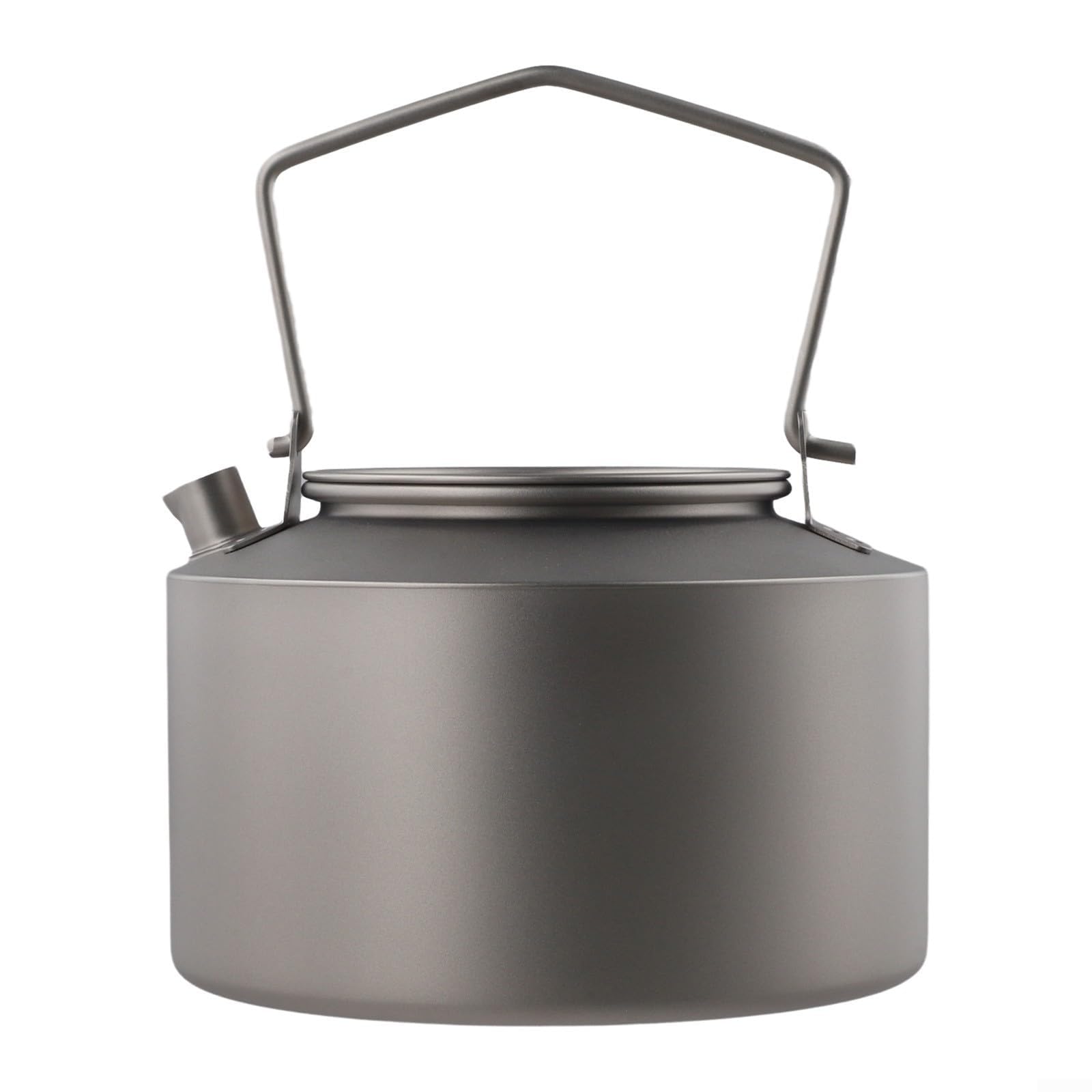 Hervidor de titanio de 980 ml con asa plegable para un transporte cómodo y hervir té, café y agua (estilo esmerilado)