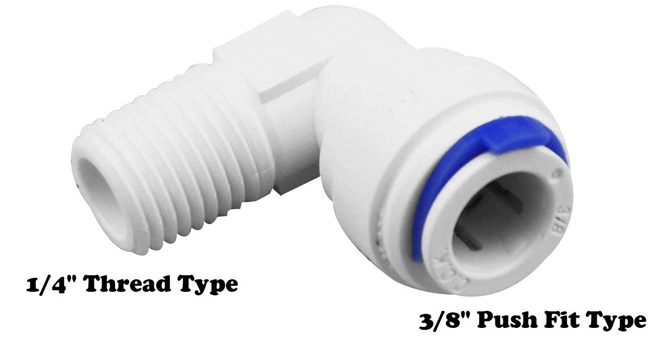 10-Pack 1/4" Quick Connect Elbow Fittings - Push-in Thread Connectors For RO & Under Sink Water Filters