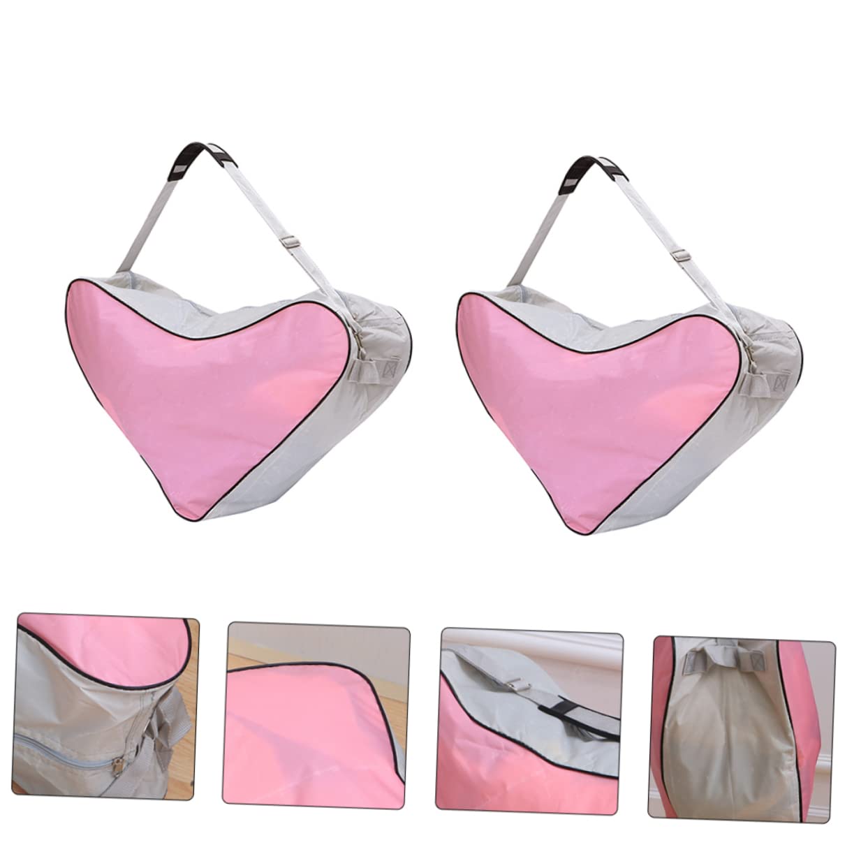 INOOMP Borsa Triangolare per Pattini a Rotelle Rosa, 2 Pezzi | Oxford Cloth, Design Portatile e Facile da Pulire, per Roller Skates e Inline Skates Shoes