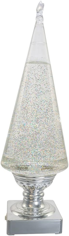 Kurt Adler Battery-Operated Lava Light Tree, 14-Inch, Clear and Silver