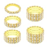 PPhtony Anillos elásticos de diamantes de imitación, 5 unidades, apilables, con diamantes falsos, anillo de compromiso para mujeres y hombres, novia, día de San Valentín, Metal, Sin piedras preciosas