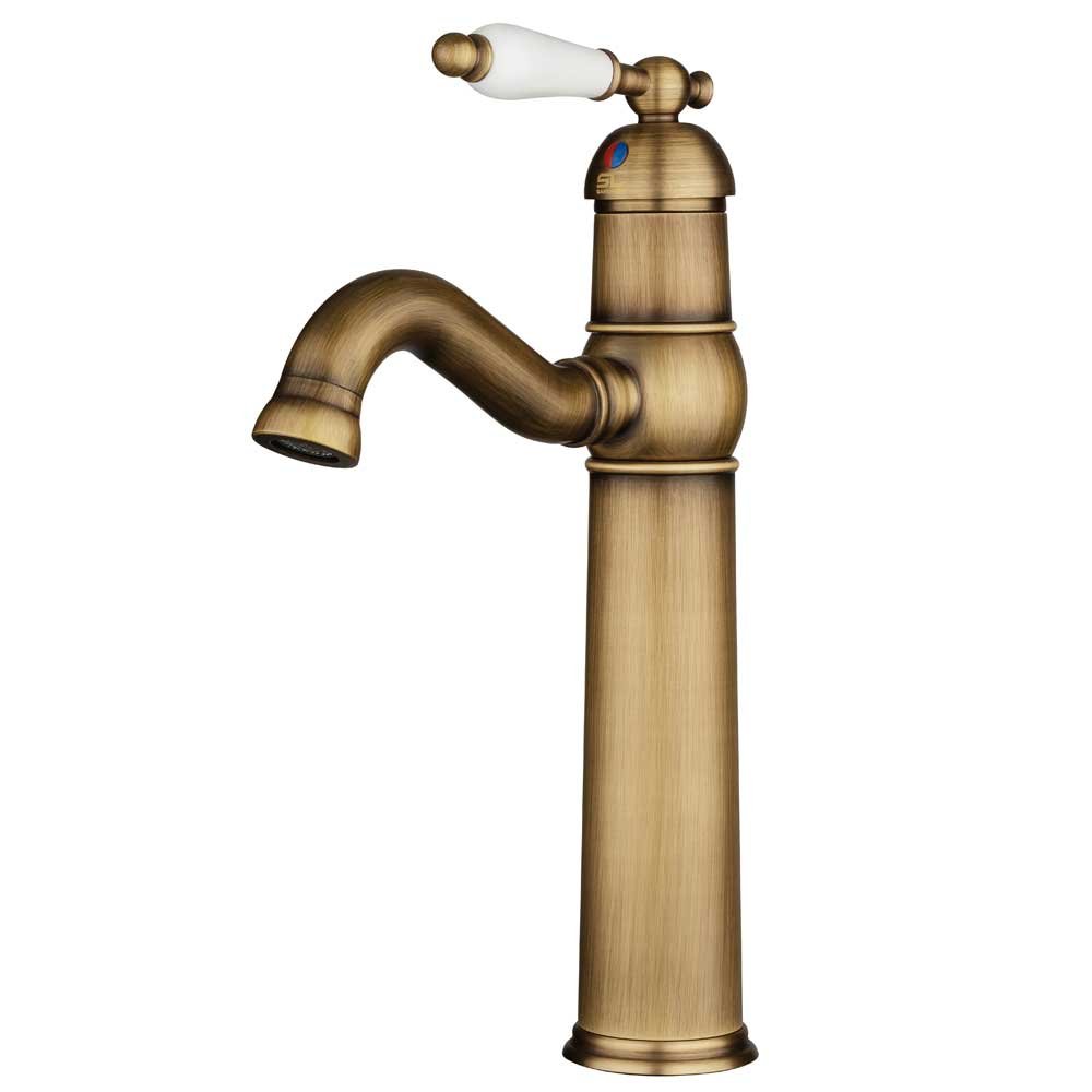 Sanlingo Brass Nostalgia Retro Single Lever Kitchen Tap Mixer Rotating Antique