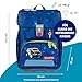 Step by Step Schulranzen-Set Cloud „Police Truck Charly“ 5-teilig, blau, Polizei-Design, ergonomischer Tornister mit Reflektoren, höhenverstellbar mit Hüftgurt für Jungen ab der 1. Klasse, 19L