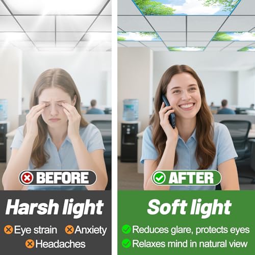 Eliminar el deslumbramiento duro usando cubiertas de luz fluorescente 4x2 2