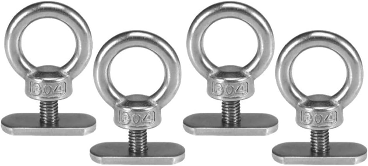 Kayak Track Mount Accessories 18pcs Stainless Steel Kayak Track Mount Tie Down Eyelet for Bunge Kayak Accessories Hold Bungee Cord Kayak Track Eyelet for Canoe Boat