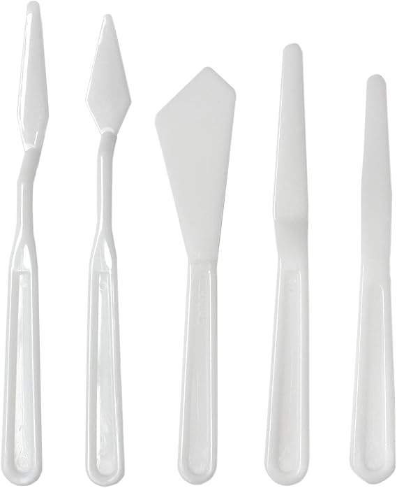 Artway Moulded Plastic Palette Knife Set 5pcs,White Amazon.co.uk