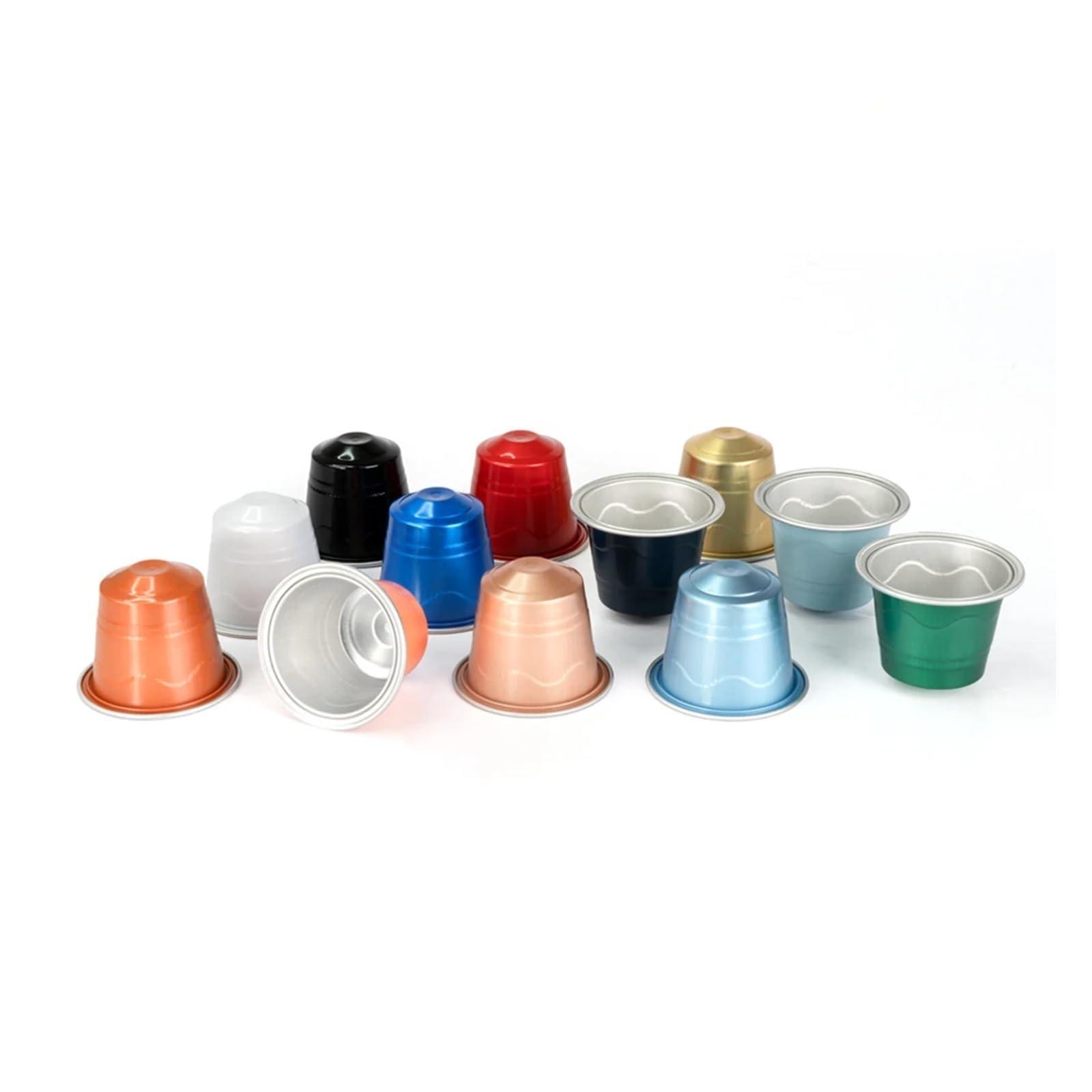Cápsulas de papel de aluminio vacías rellenables desechables, 100 Uds., cápsulas de café compatibles con(100PCS Red)