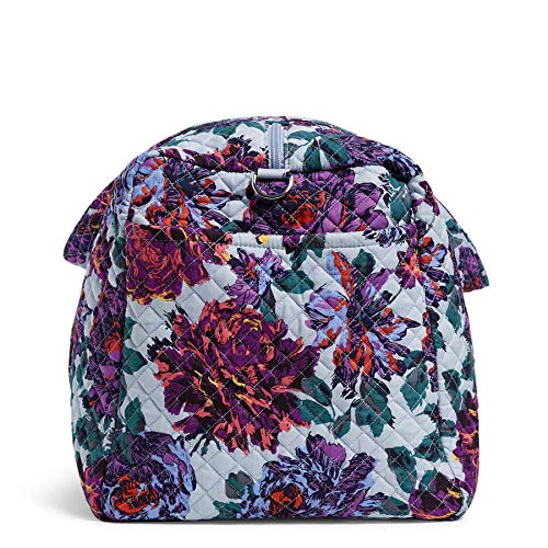 Vera Bradley Women's Signature Cotton Large Travel Duffel Bag, Neon Blooms, One Size