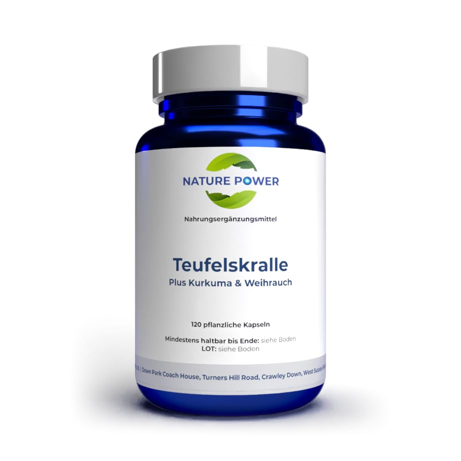 Teufelskralle Kapseln – mit Kurkuma & Weihrauch – Hochdosiert & Natürlich – 120 pflanzliche Kapseln – vegan & gentechnikfrei – von Nature Power