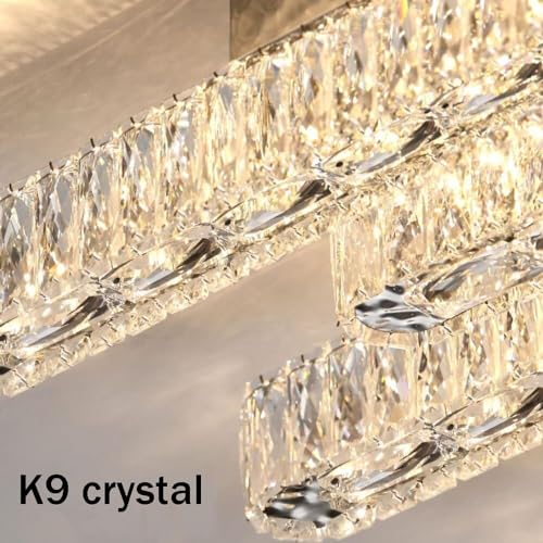 Candelabro de cristal de lujo con luces de techo LED cromadas 5