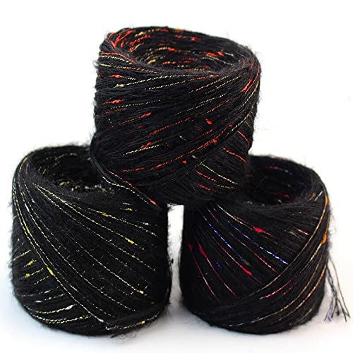 Milchbaumwollgarn, 250 g weiches Plüschgarn aus 70% Wolle for Stricken, Häkeln, Nähen und Weben, Gold-, Silber- Seidenfaden(4)