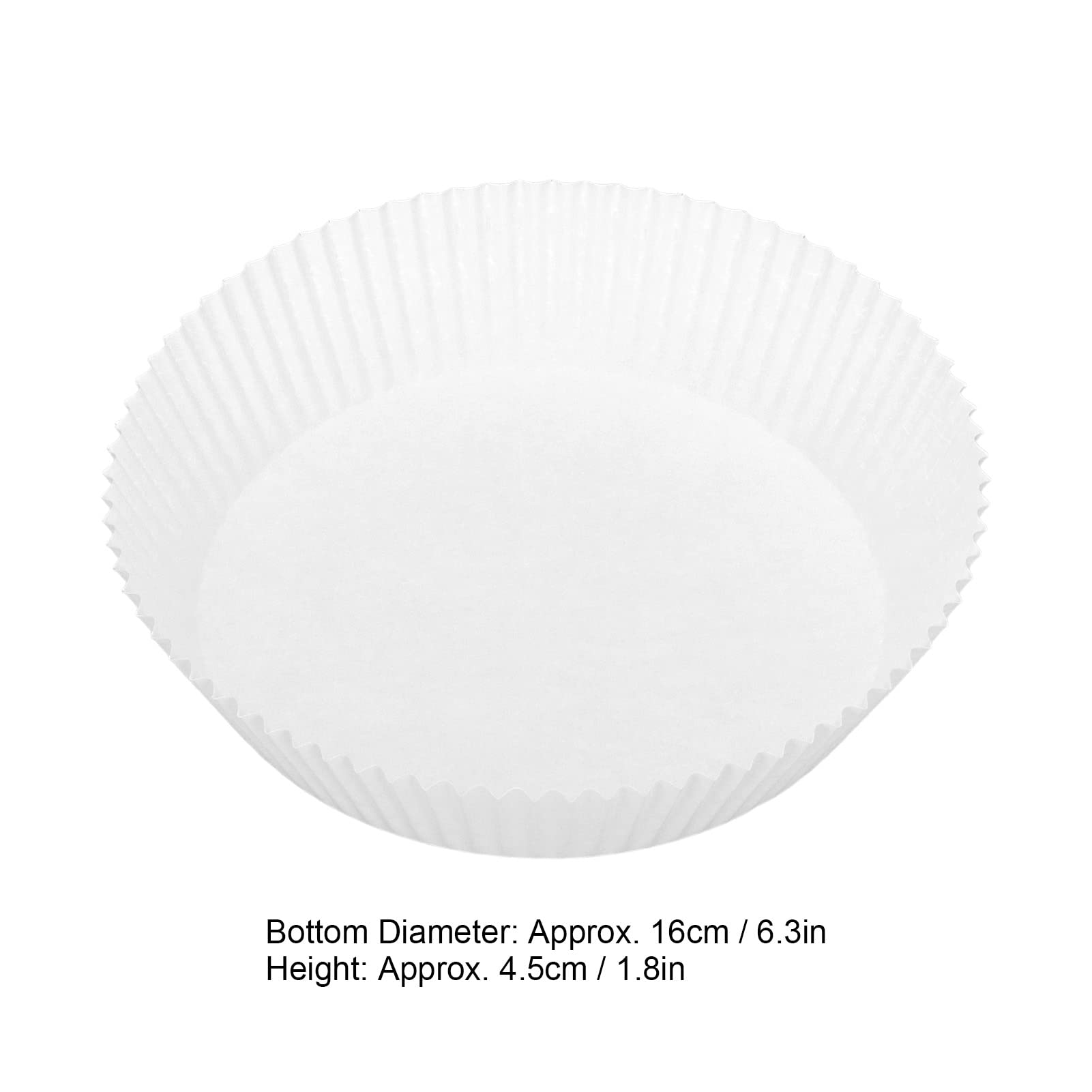 Baking Paper Liner, 50pcs Non Stick Paper Liner Multipurpose Kitchen Fryer Oil Paper for Baking, Frying, Serving Use (White)