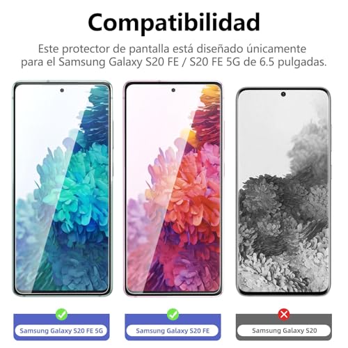 Image of NEW'C 3 Pack Designed for Samsung Galaxy S20 FE / S20 FE 5G Screen Protector Tempered Glass, Case Friendly Anti Scratch Bubble Free Ultra Resistant