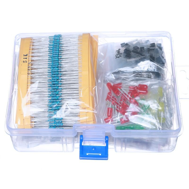 Kit Componenti Elettronici 1500 Pezzi Con Scatola – Resistenze, Condensatori, LED, Diodi E Transistor Per Fai Da Te