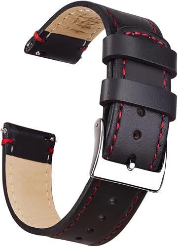 Ritche - Correa de cuero de liberación rápida para reloj de cuero flor superior (0.71, 0.75, 0.79, 0.83, 0.87, 0.91 o 0.95pulgadas) para hombres y