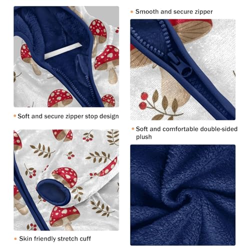 CHIFIGNO Red Mushrooms Toddler Boy Winter Jacket Soft Snow Jacket for Boys 3T3