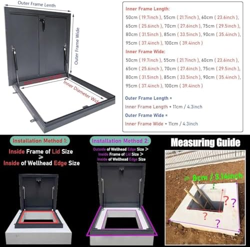 Roof Ventilation Escape Hatch - 100x100cm Attic Access Cover, Rain Protection for Loft & Basement, Durable Floor Hatch for Easy Access & Efficient Airflow
