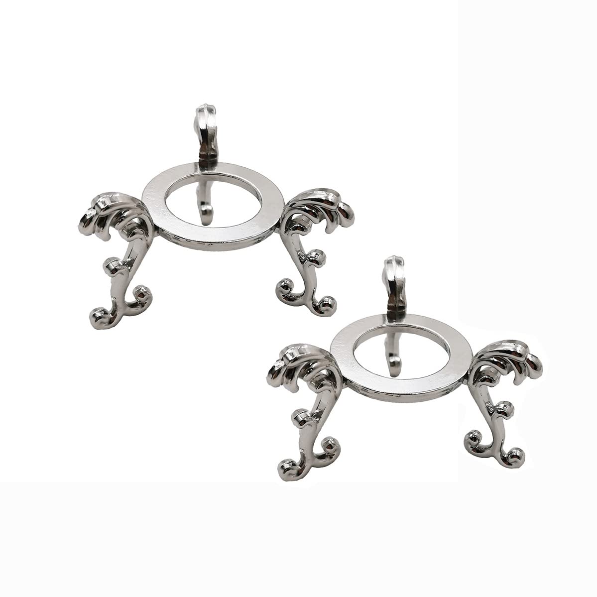 PangmaoSilver-Plated Flowering Crystal Glass Ball Stand Silver Crystal Sphere Stand Antique Style Silver Crystal Stand Display Holder (Silver Round)