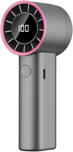 Miniatura 15 de Ventilador turbo portátil de mano, mini ventilador personal ajustable de 100 velocidades, funciona con batería recargable USB-C de 4500 mAh, Negro