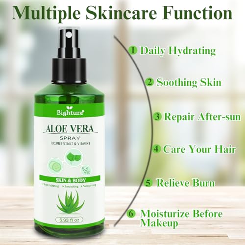 Bighture Aloe Vera Spray From Freshly Cut Pure Aloe, Aloe Vera Spray For Skin& Hair thumb #3