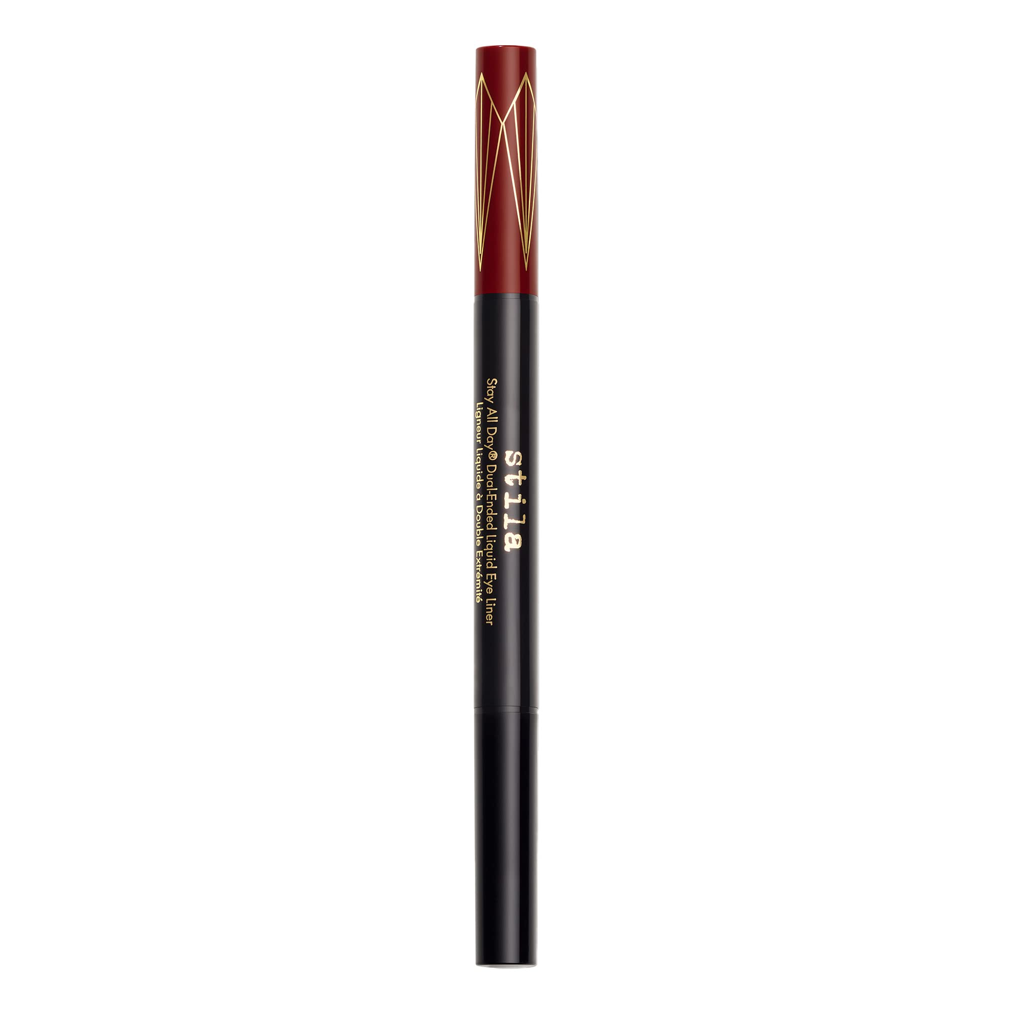 Stila All Day Dual-Ended Liquid Eye Liner, Easy To Use Eyeliner Pen, Smudge & Transfer Proof, Liner Stays On All Day and Night, Goes On Smoothly Without Skipping, Smudging or Pulling - Sangria