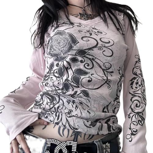 トップス Y's for men damaged long sleeve grunge Men's Heavy Cotton Long Sleeve T-Shirt Wash Solid Oversized